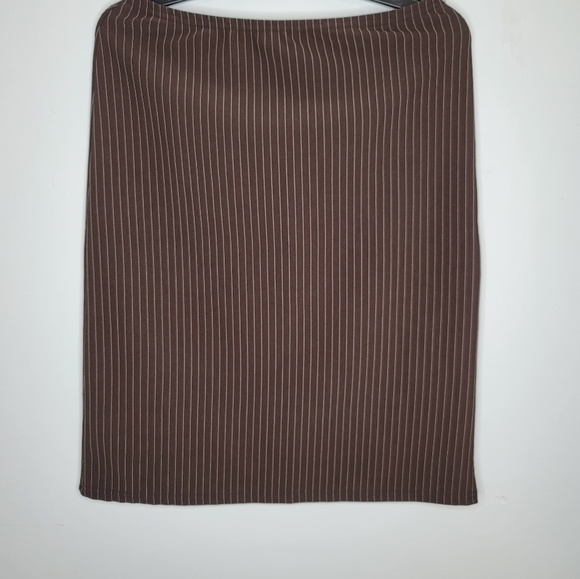 Brown Pinstripe Skirt - Picture 2 of 3